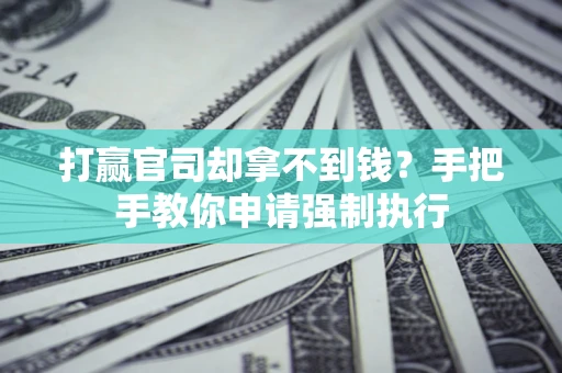 武汉打赢官司却拿不到钱？手把手教你申请强制执行