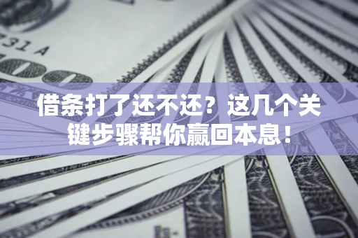 武汉借条打了还不还？这几个关键步骤帮你赢回本息！
